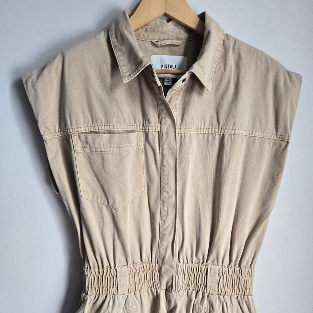pistola Beige Utility Jumpsuit